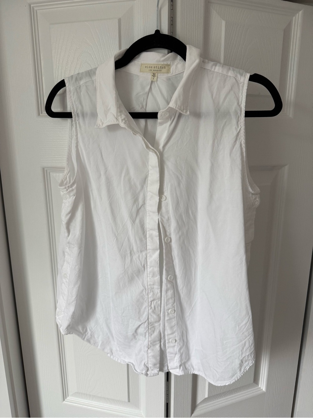 Side Stitch Soft Tencera Tank Top w/ Side Button Detail pure white - xs